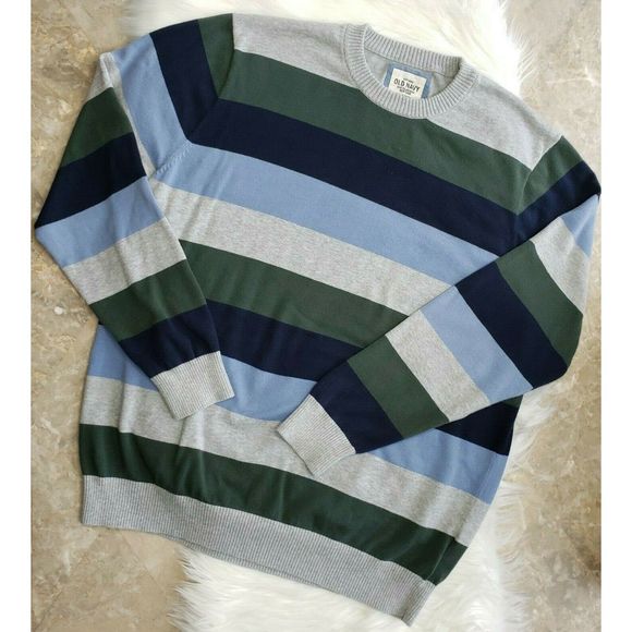 Old Navy Other - OLD NAVY Striped Ribbed Crew Neck Sweater Size XL